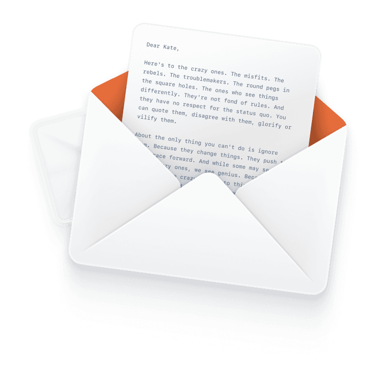 Newsletter Subscription Illustration - Envelope and Letter